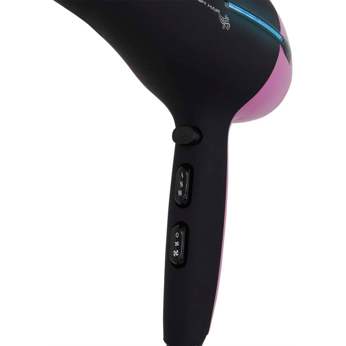 Secador de pelo Orbegozo SE 2320 2200W 2 modos 3 temperaturas negro/rosa  detalle temperaturas
