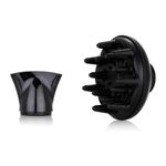 Secador de pelo Orbegozo SE 2320 2200W 2 modos 3 temperaturas negro/rosa  detalle accesorios