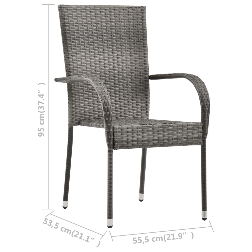Conjunto de jardín 1 mesa + 2 sillas gris medidas sillas