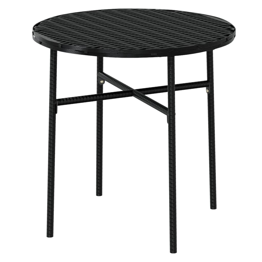 Conjunto de jardín 1 mesa redonda + 2 sillones negro detalle mesa