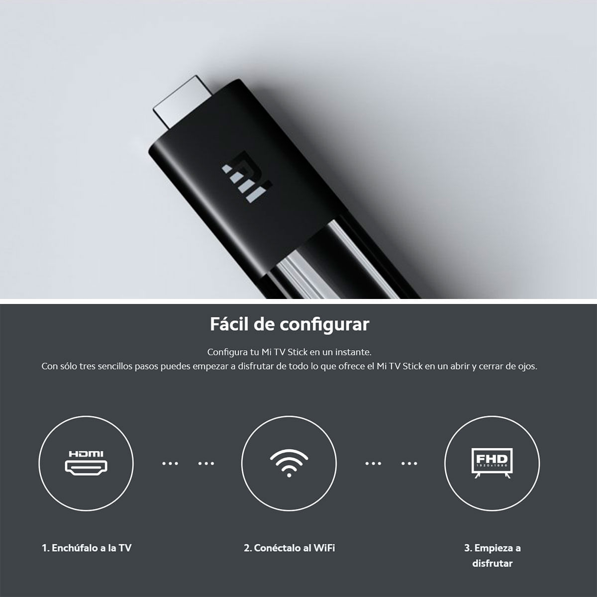 Android TV Xiaomi Mi TV Stick con mando a distancia Android 9 negro características 3