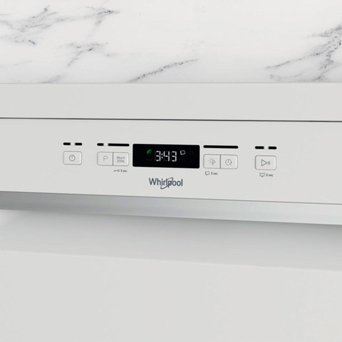 Lavavajillas Whirpool WFC 3C33 PF 14 cubiertos 8 programas D blanco 60 cm detalle display