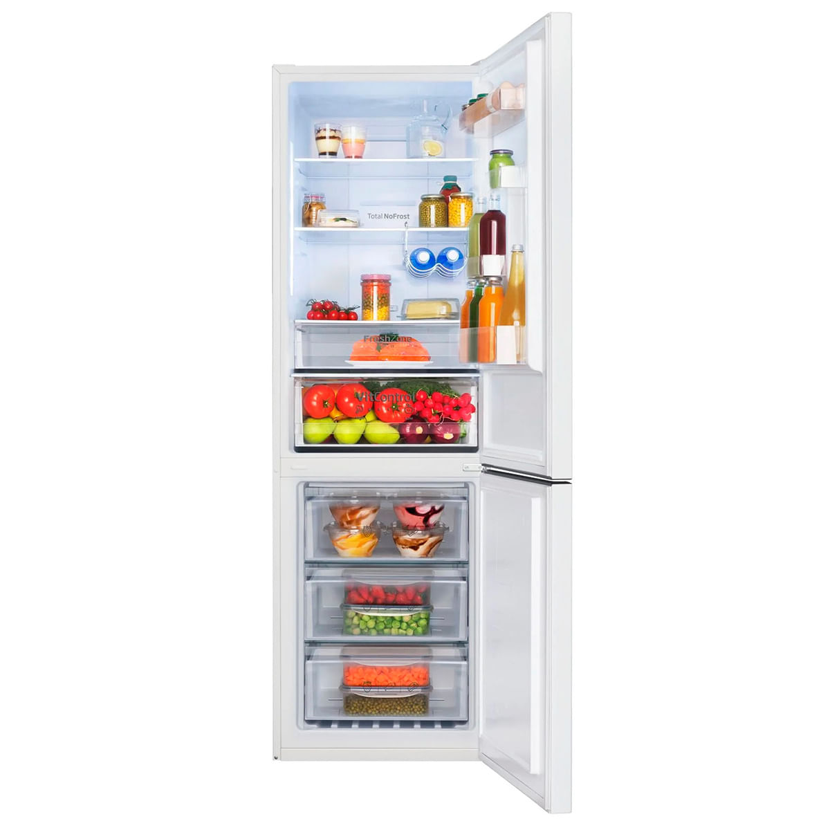 Frigorífico combi Fagor 3FFK-6645 Total No Frost 317L F blanco 180 cm abierto