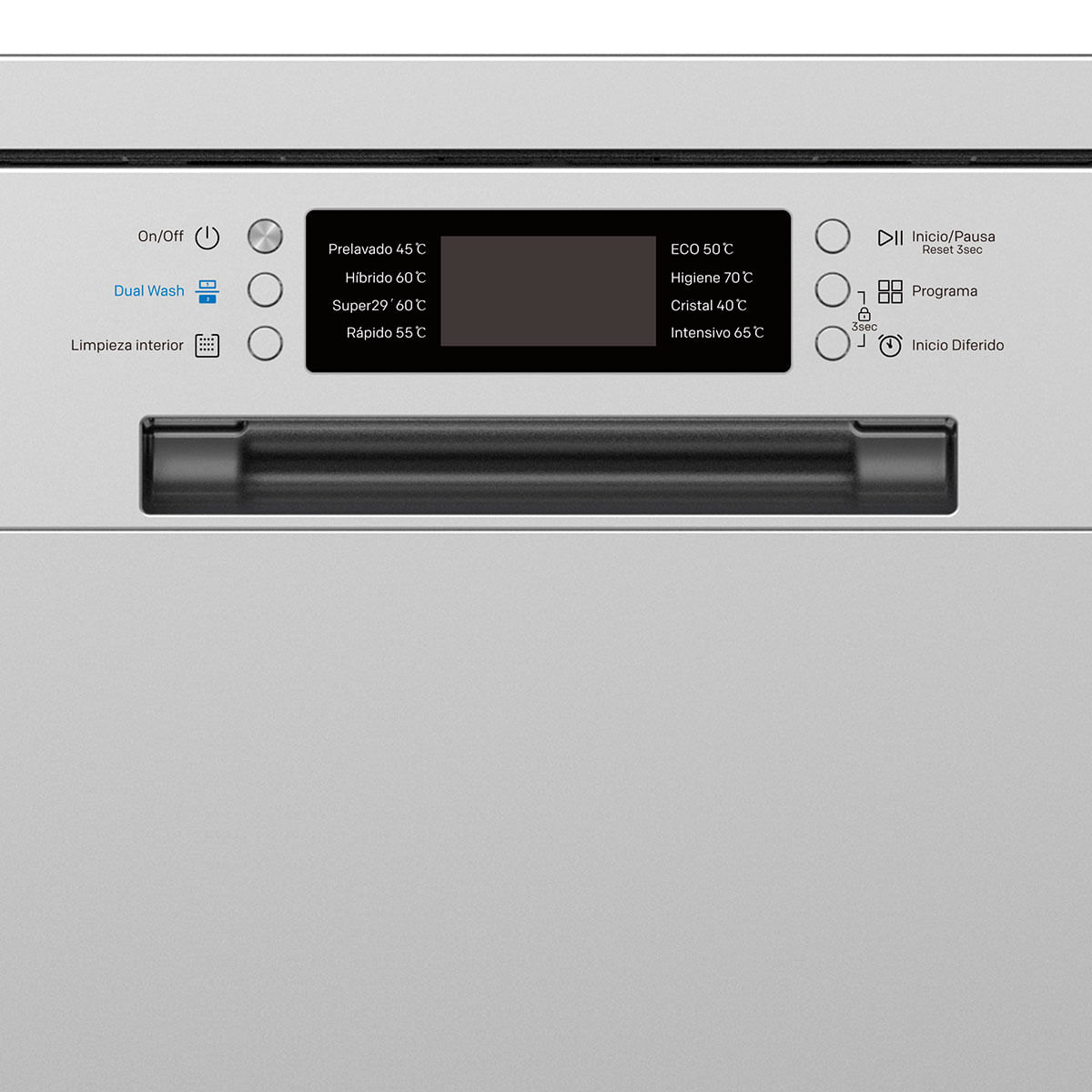 Lavavajillas-Svan-SVJ606XD-15-cubiertos-8-programas-3-bandejas-D-inox-845-cm-detalle-panel