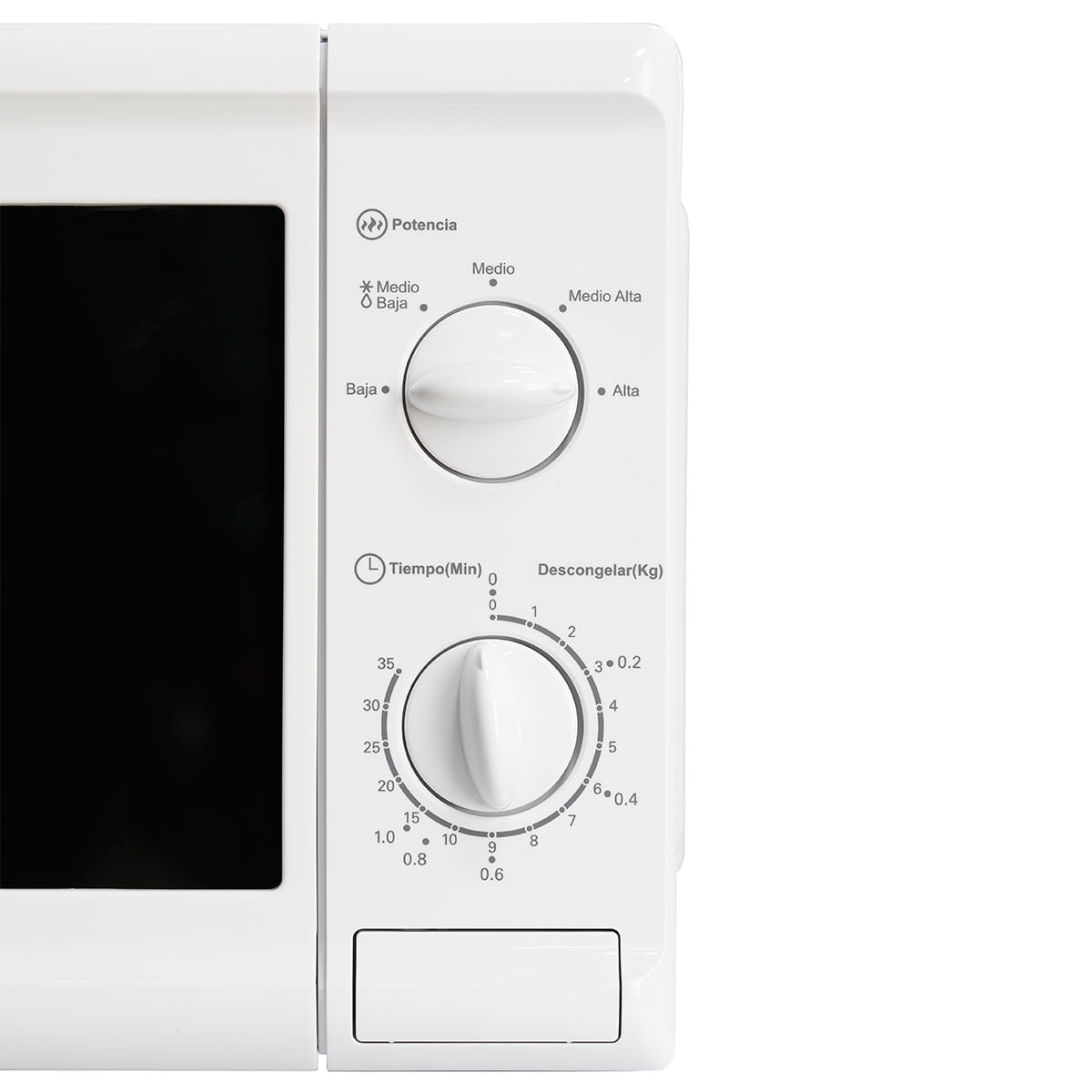 Microondas Svan SMW2700 700W 20L 5 niveles blanco detalle panel