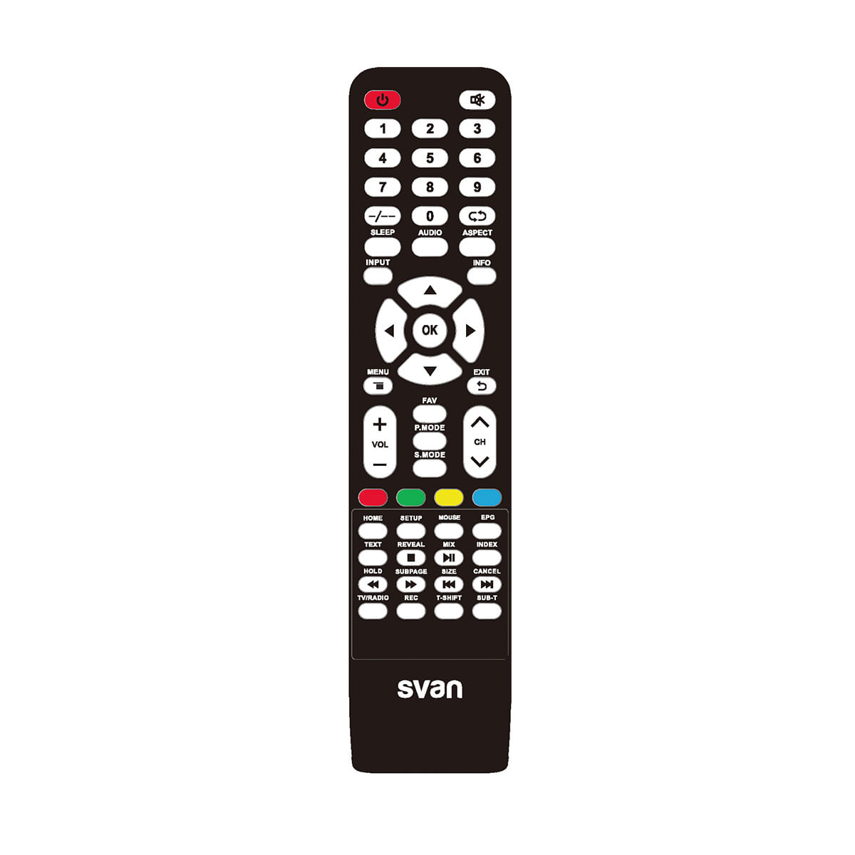 Televisor Smart TV Svan SVTV24SM 24'' HD LED Android 9 F negro detalle mando