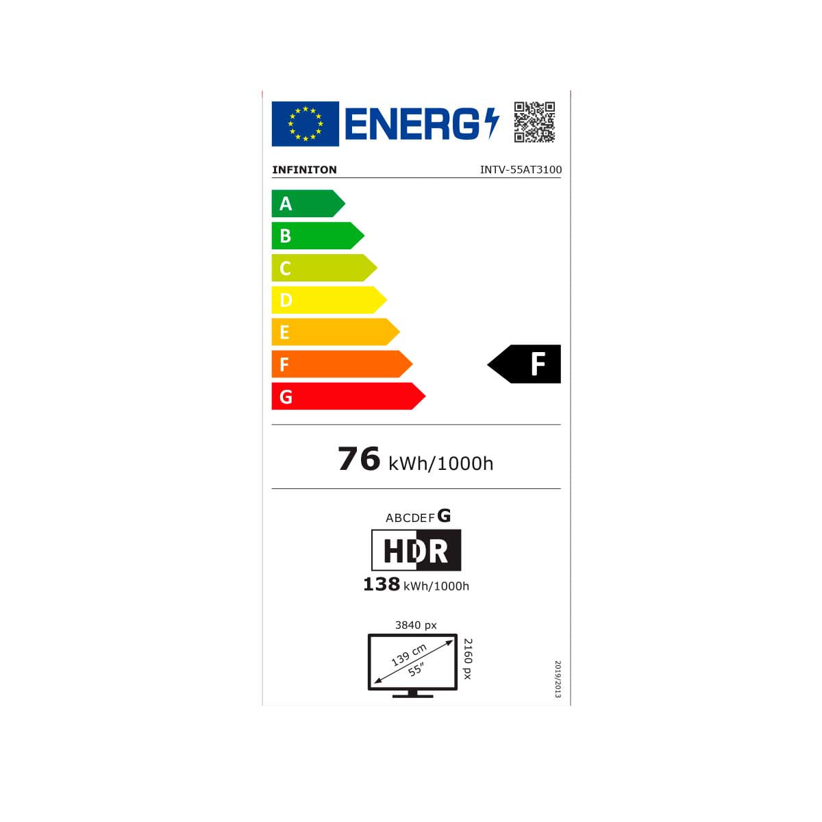 Televisor-Smart-TV-Infiniton-INTV-55AT3100-55---4K-UHD-DLED-Android-9-F-negro-eficiencia-energetica