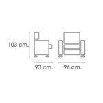 Sillón Alaska tela Cowboy reposapiés elevable chocolate 103x96x93 cm medidas