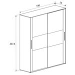 Armario Cabra 2 puertas correderas blanco/grafito 207,6x180x55 cm medidas