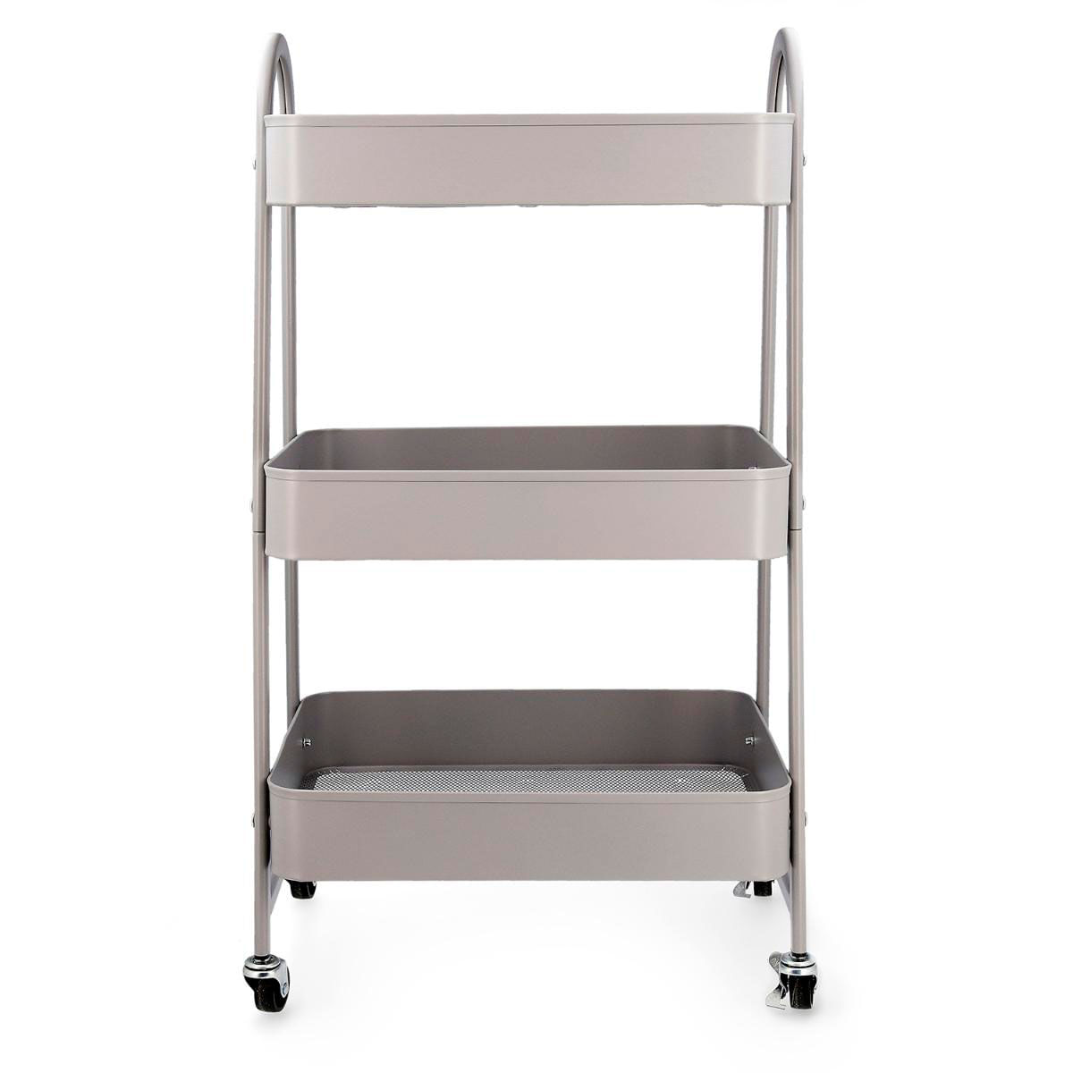 Carrito multiusos Garbo Quid 3 estantes con ruedas gris frontal