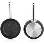 Sartén Orbegozo SFB 90 aluminio forjado fondo Full Induction negro 26 cm vista frontal y trasera