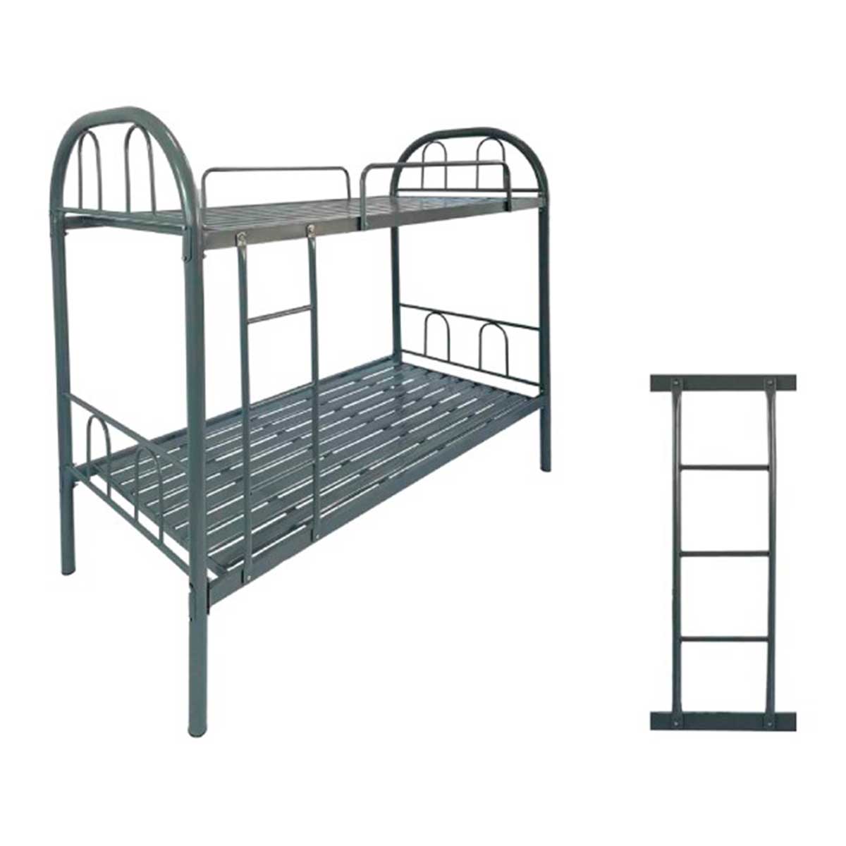 Litera Lazy 2 camas 90x190 cm + 1 escalera gris con escalera