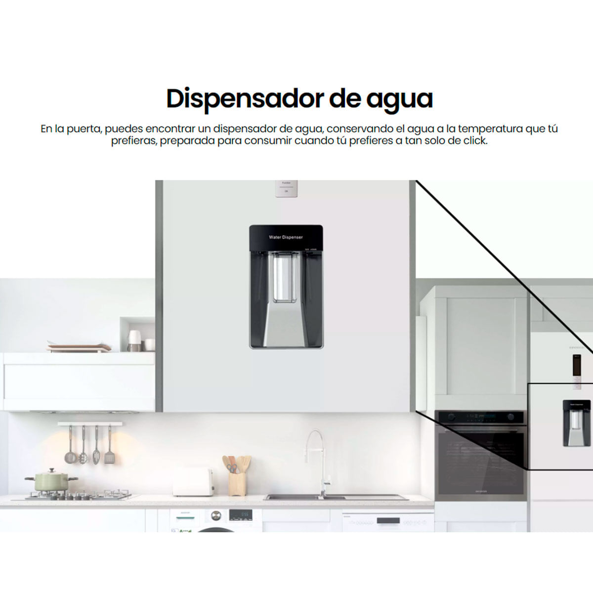 Frigorífico combi Infiniton FGC-346WB Total No Frost 322L dispensador de agua F blanco 185,5 cm características 2