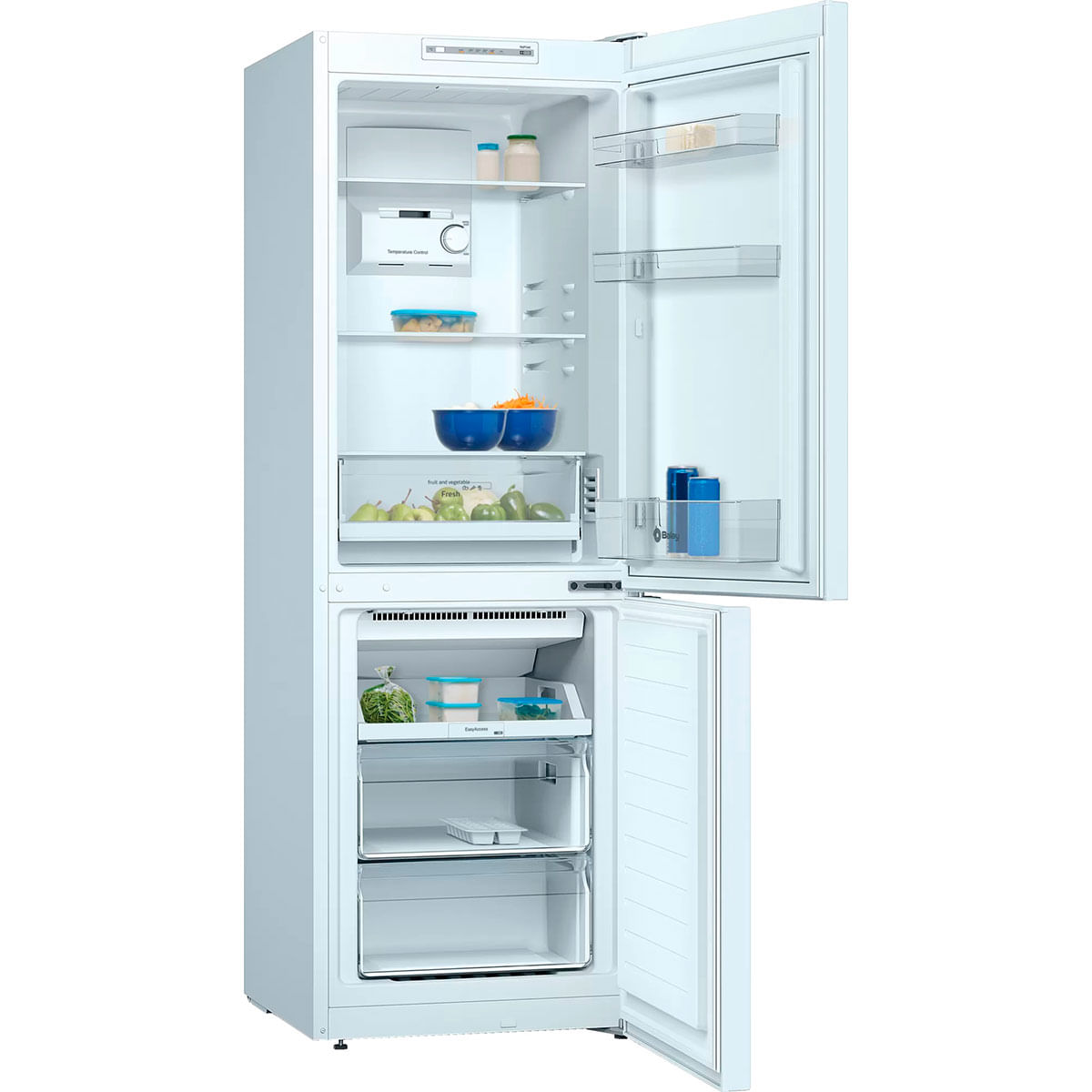 Frigorífico combi Balay 3KFE361WI No Frost 282L E blanco 176 cm abierto