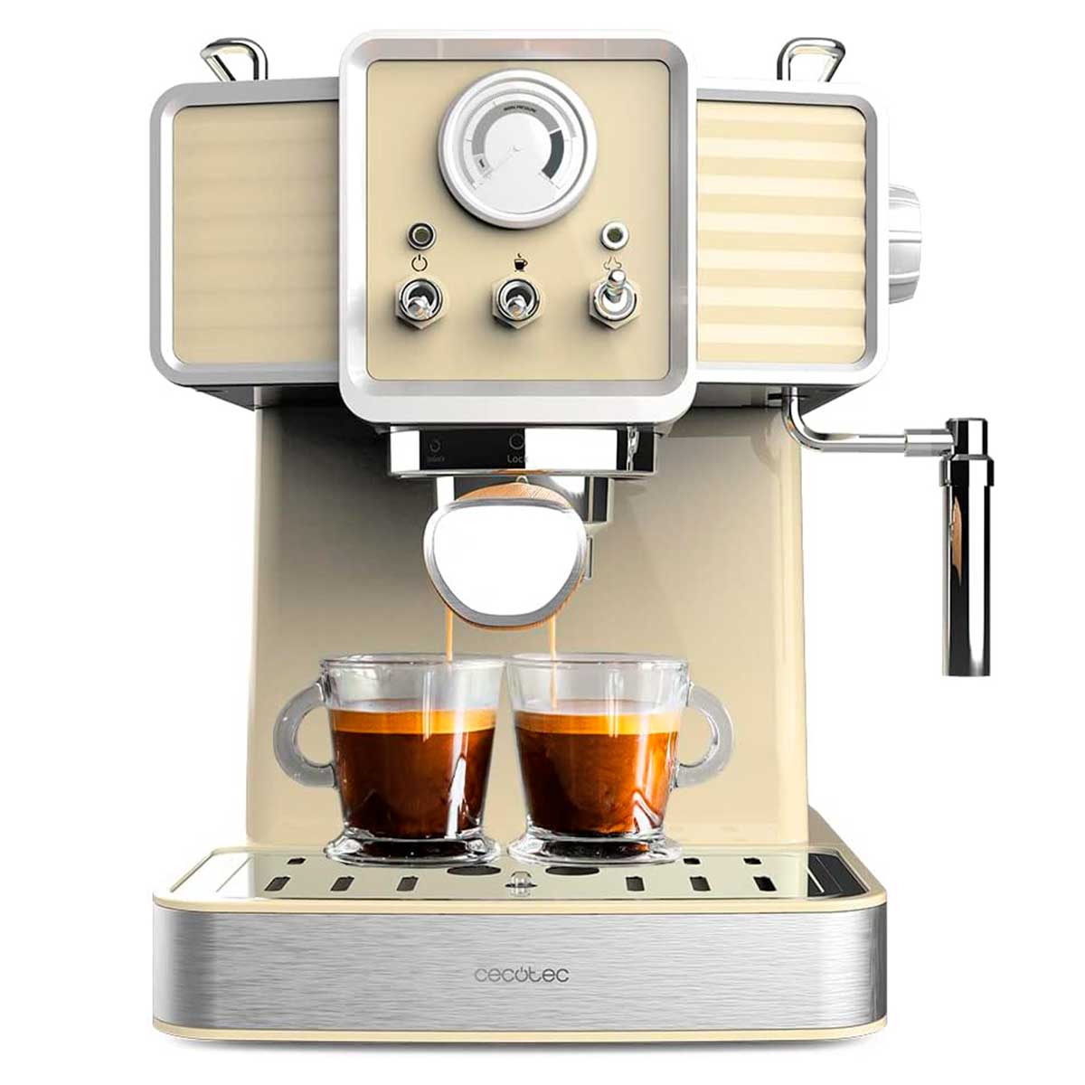 Cafetera Cecotec Power Espresso 20 Tradizionale Light 1350W 20 bar 1,5L amarillo
