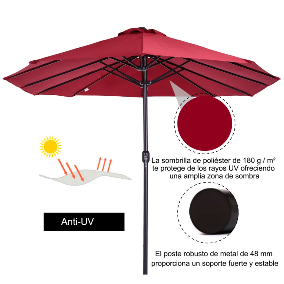 sombrilla-doble-outsunny-rojo-proteccion-uv