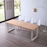 Mesa de comedor extensible Roma roble Nordish/blanco 77x140x80 cm extendida