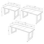 Mesa de comedor extensible Roma roble Nordish/blanco 77x140x80 cm medidas