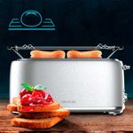 Tostador Cecotec Toast&Taste 1600 Retro Double 980W diseño retro inox frontal