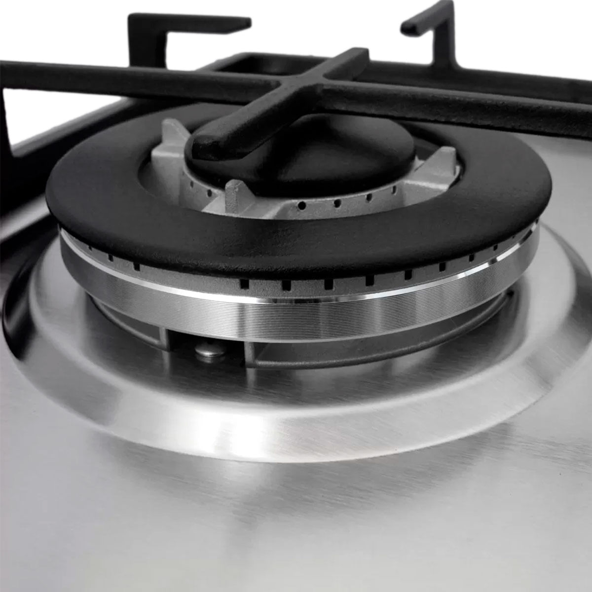 Encimera de gas Infiniton GAS-320WB 6050W 3 fuegos inox 59 cm detalle fuego wok