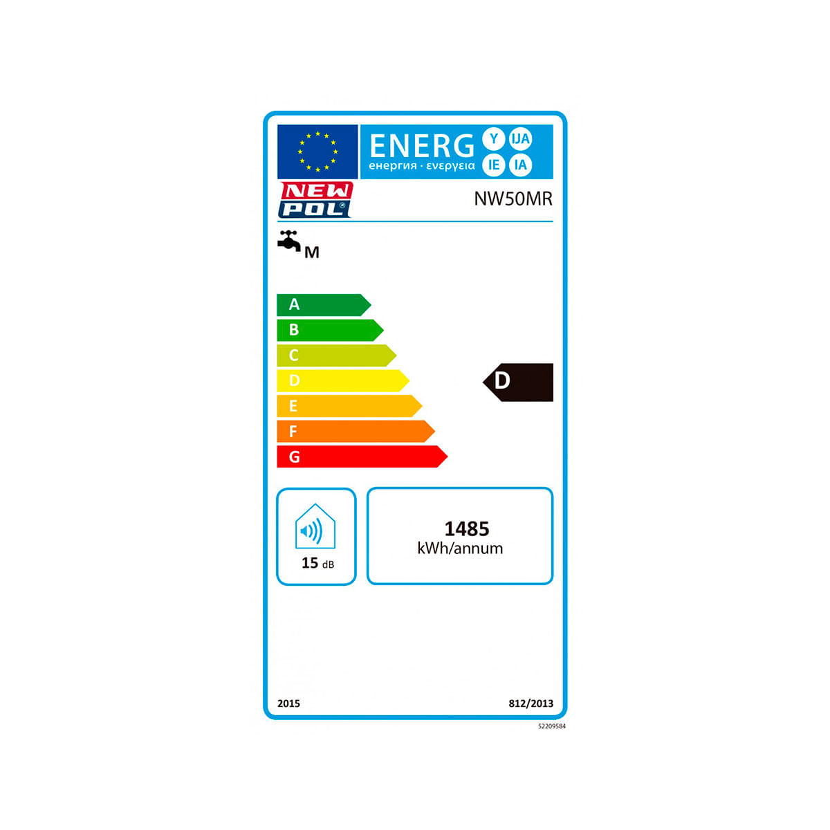 Termo eléctrico New Pol NW50MR 1980W 50L D blanco Ø42x61,4 cm eficiencia energética