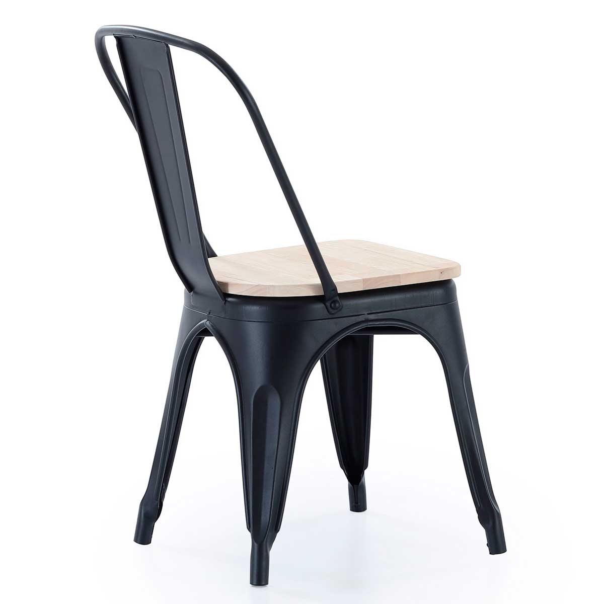 Pack de 4 sillas Tolix roble Nordish/negro 85x45x45 cm perfil