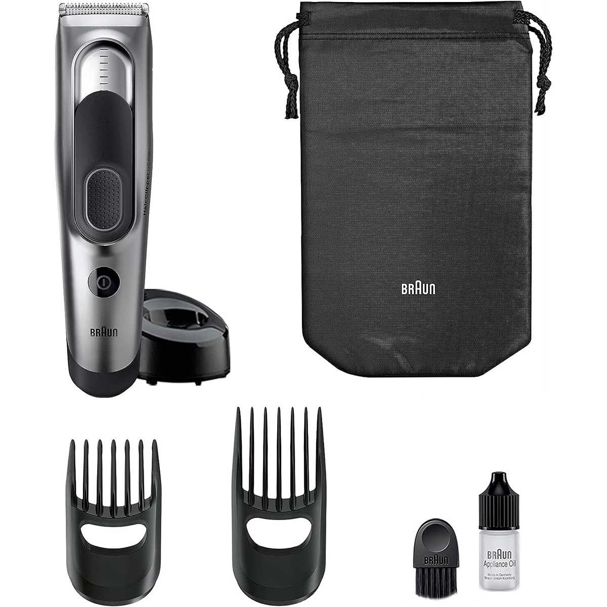 Cortapelo Braun HC 5090 HairClipper inalámbrica 17 ajustes de corte gris/negro accesorios