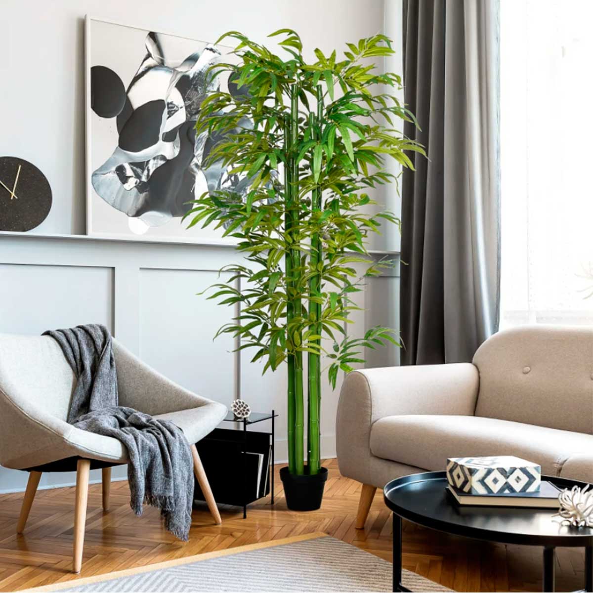 bambu-artificail-para-decoracion-verde-salon