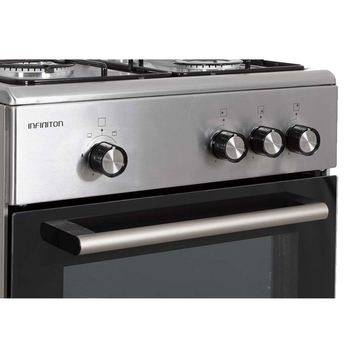 Cocina de gas con horno Infiniton CC57TAC 43L 3 fuegos inox 49 cm ampliada
