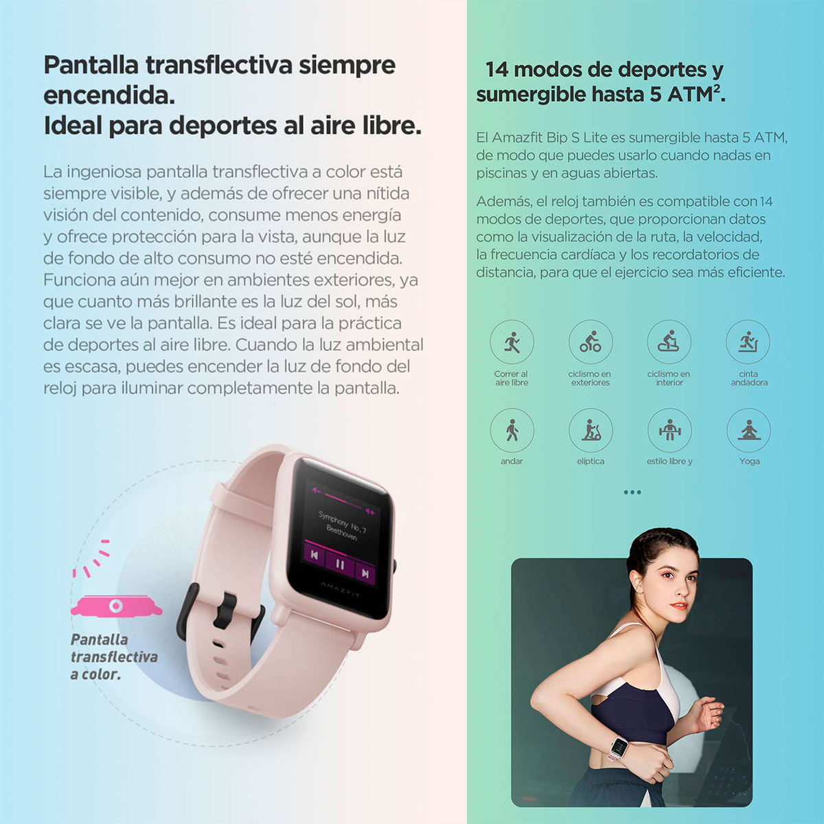 Smartwatch Amazfit Bip S Lite 1,28’’ monitoreo deporte y sueño rosa características