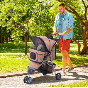 Cochecito PawHut para mascotas plegable con ruedas 97x45x75 cm