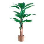 Cesto para plantas artificiales esparto natural marrón Ø26cm ambientada