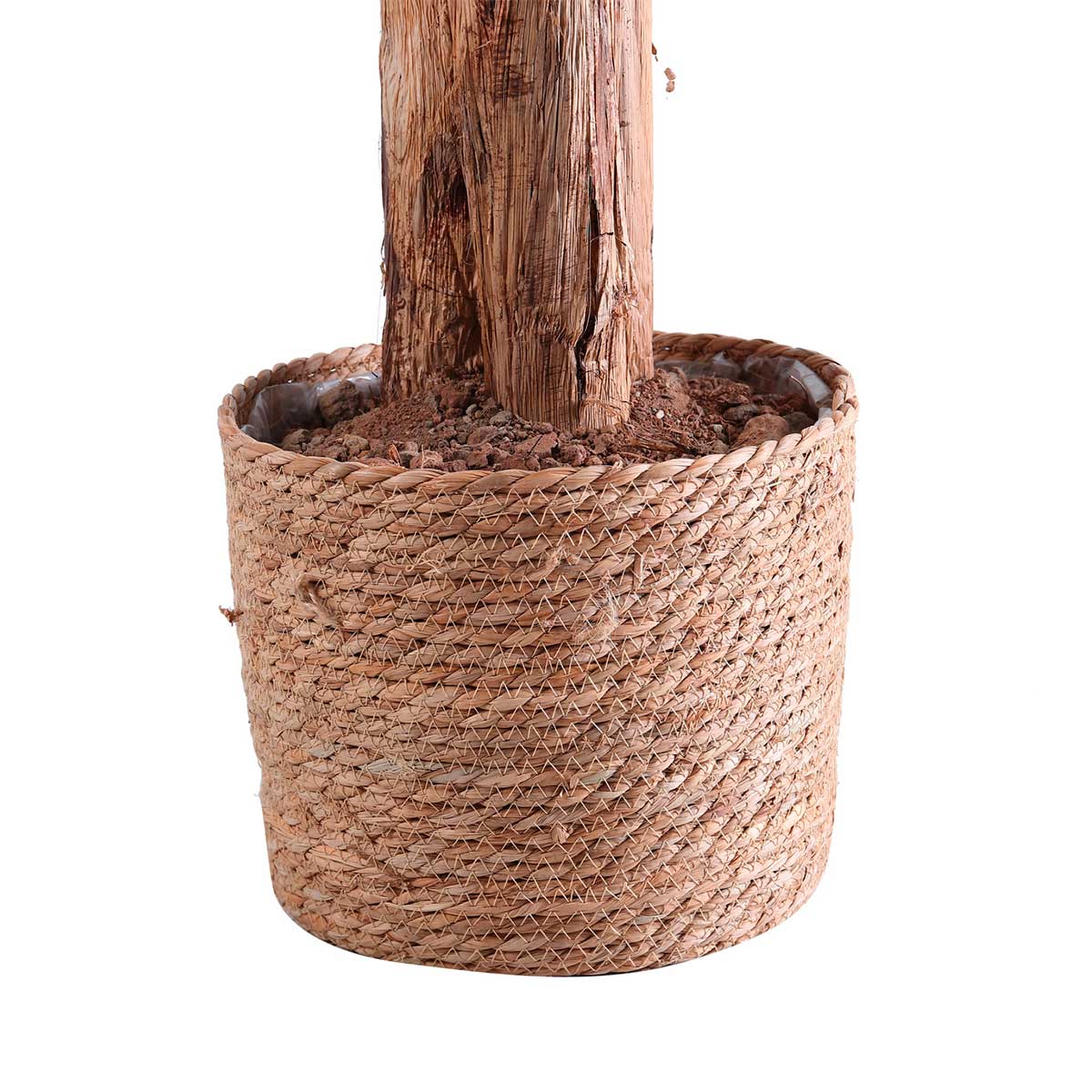 Cesto para plantas artificiales esparto natural marrón Ø26cm ampliada