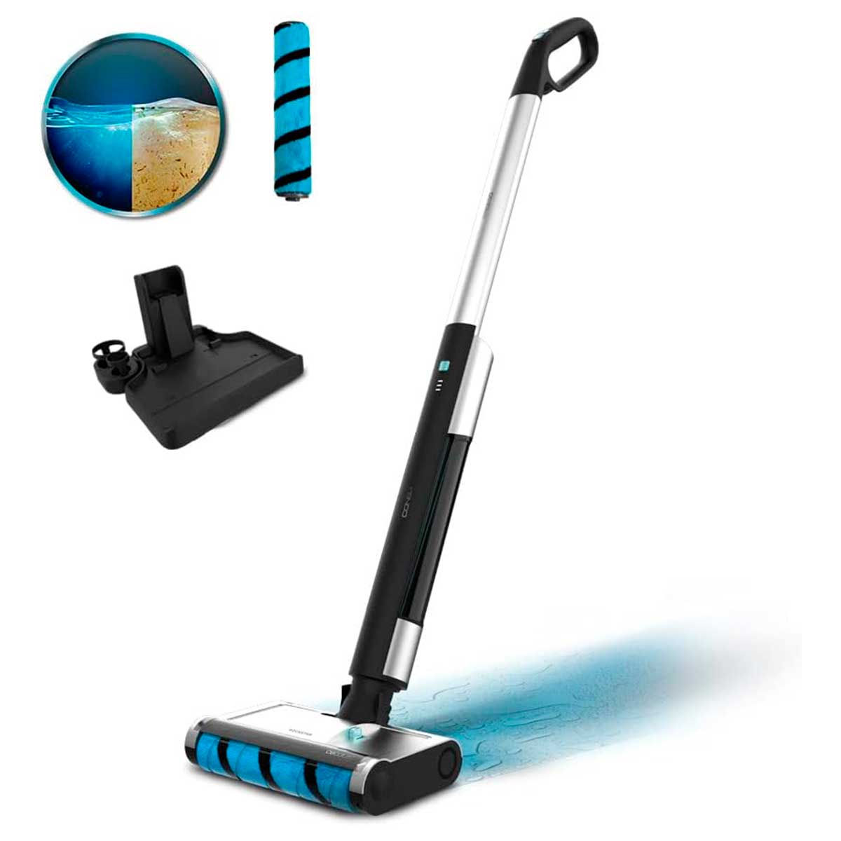 Fregona eléctrica Cecotec FreeGo Wash 40W 420ml con base de autolimpieza negro