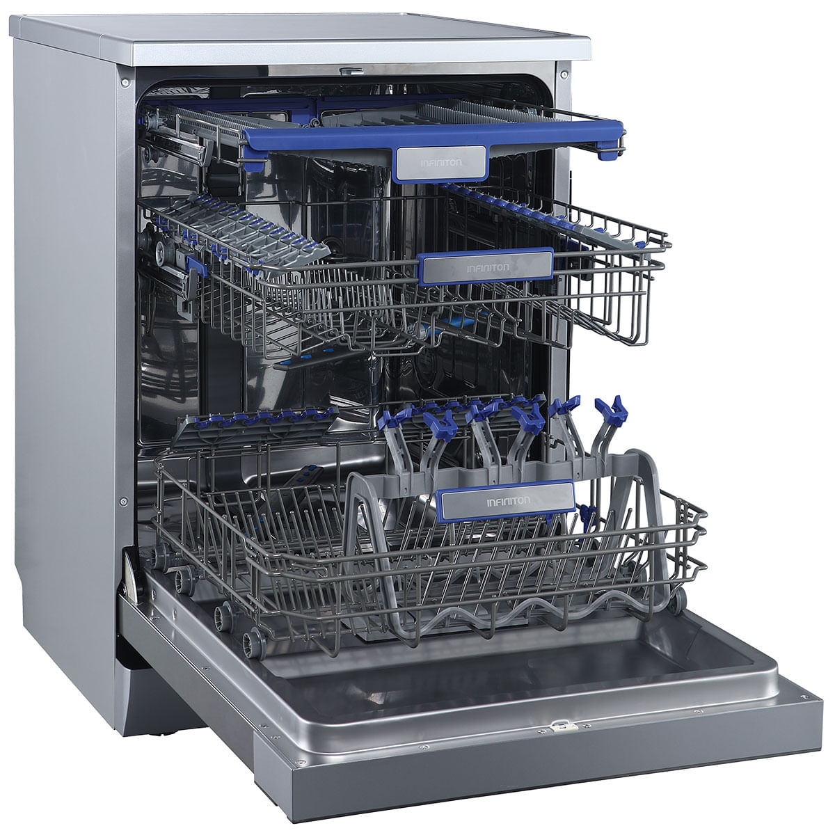 Lavavajillas integrable Infiniton DIW-BB681 14 cubiertos 9 programas C inox 81,5 cm  abierto