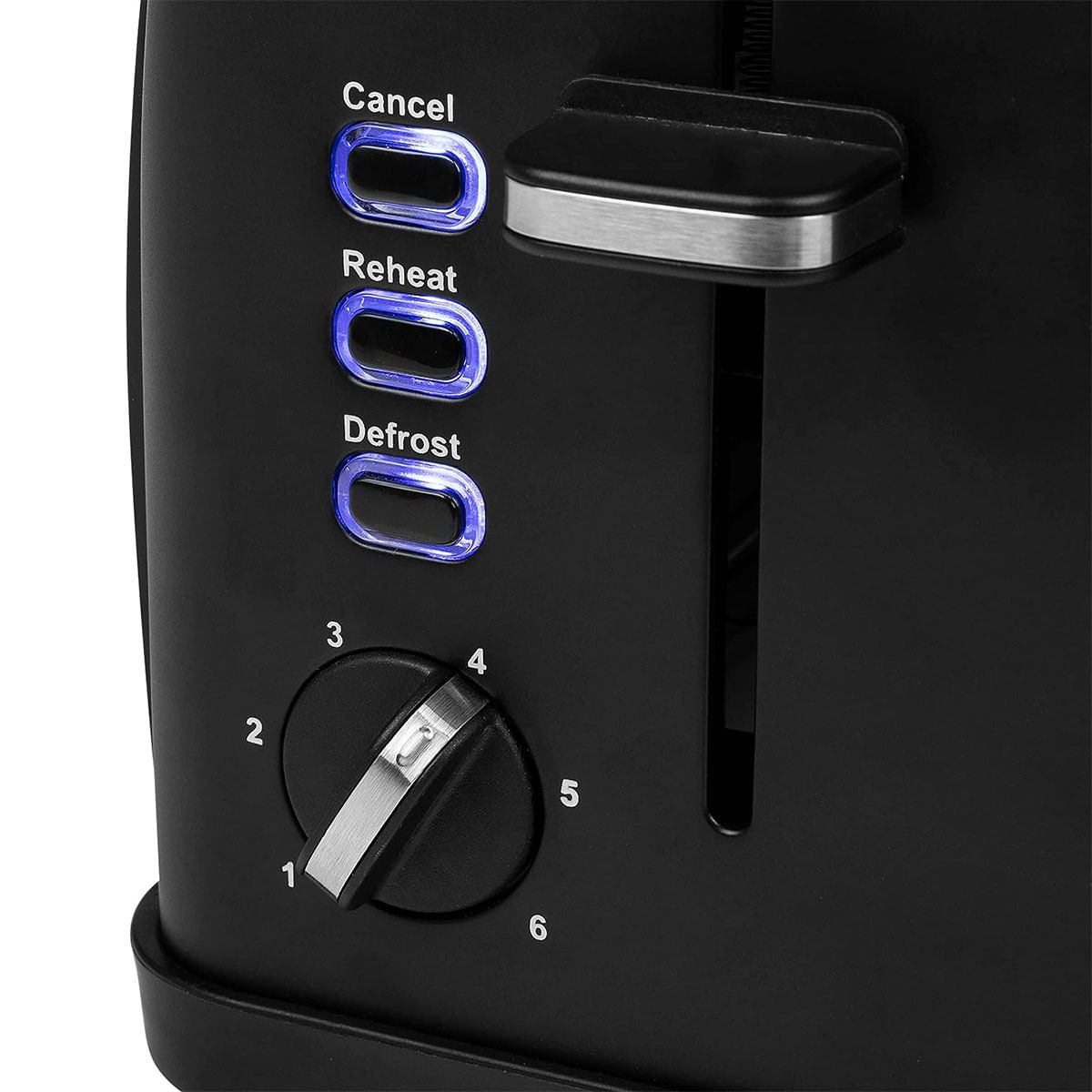 Tostador Princess 142396 950W 2 ranuras 6 niveles de potencia negro detalle botones