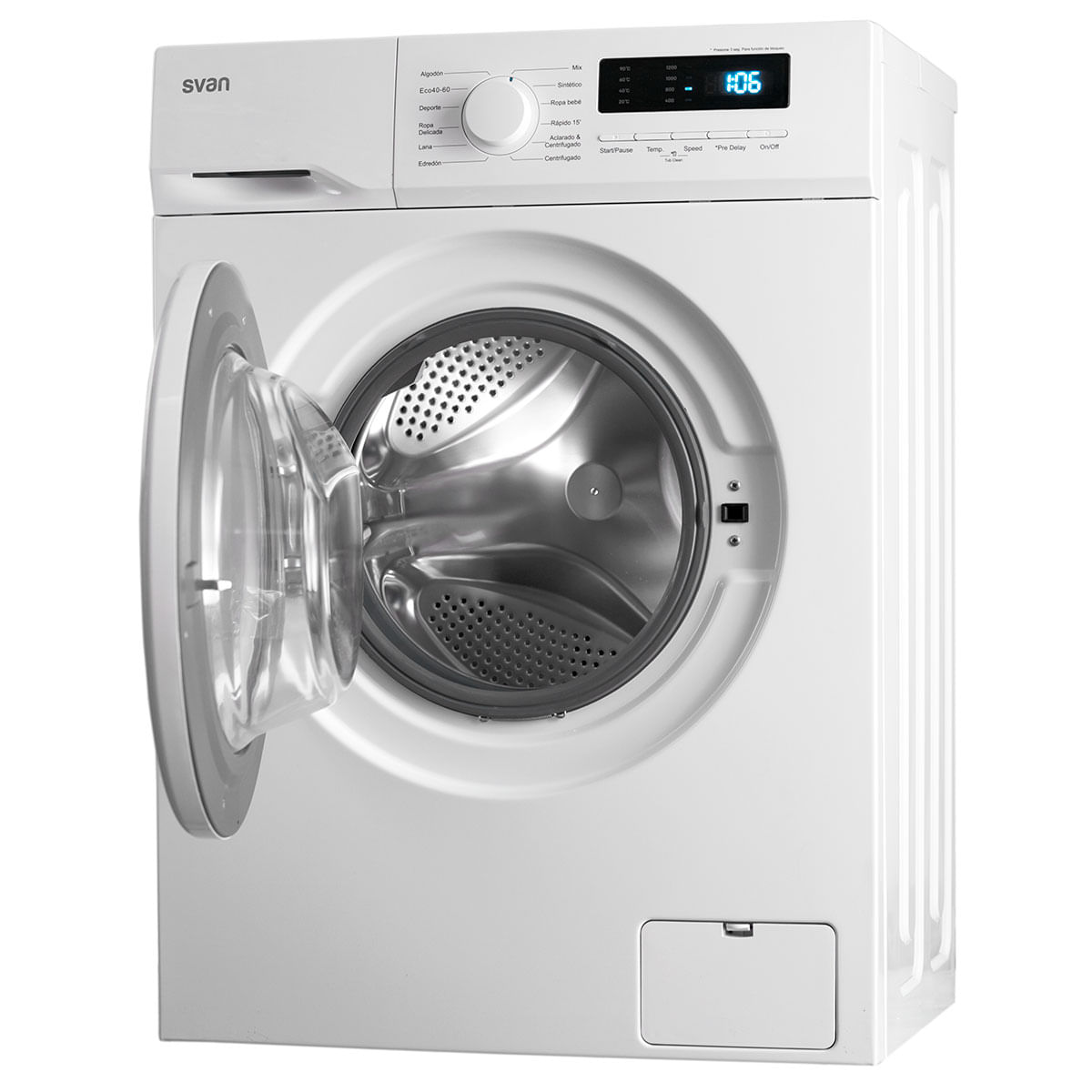 Lavadora Svan SL9200ED 9kg 1200 rpm 12 programas E blanco 85 cm puerta abierta