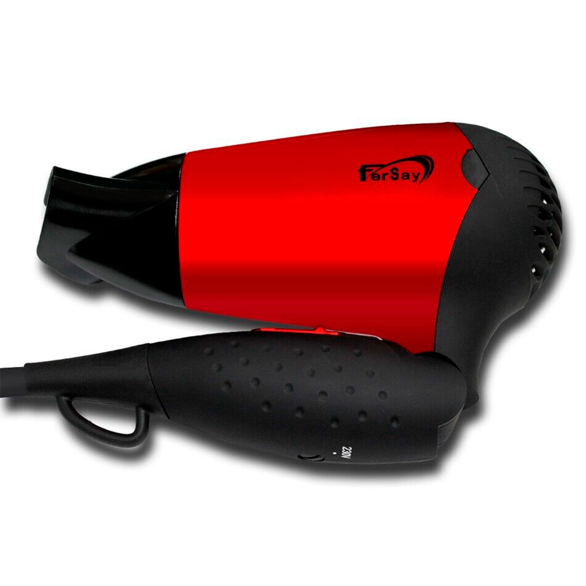 Secador de pelo Fersay SEV1200R 1200W especial viajes con bolsa rojo plegado