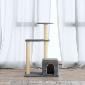Árbol rascador para gatos con postes de sisal gris claro 71x48x35 cm