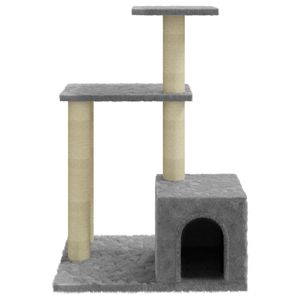 Árbol rascador para gatos con postes de sisal gris claro 71x48x35 cm