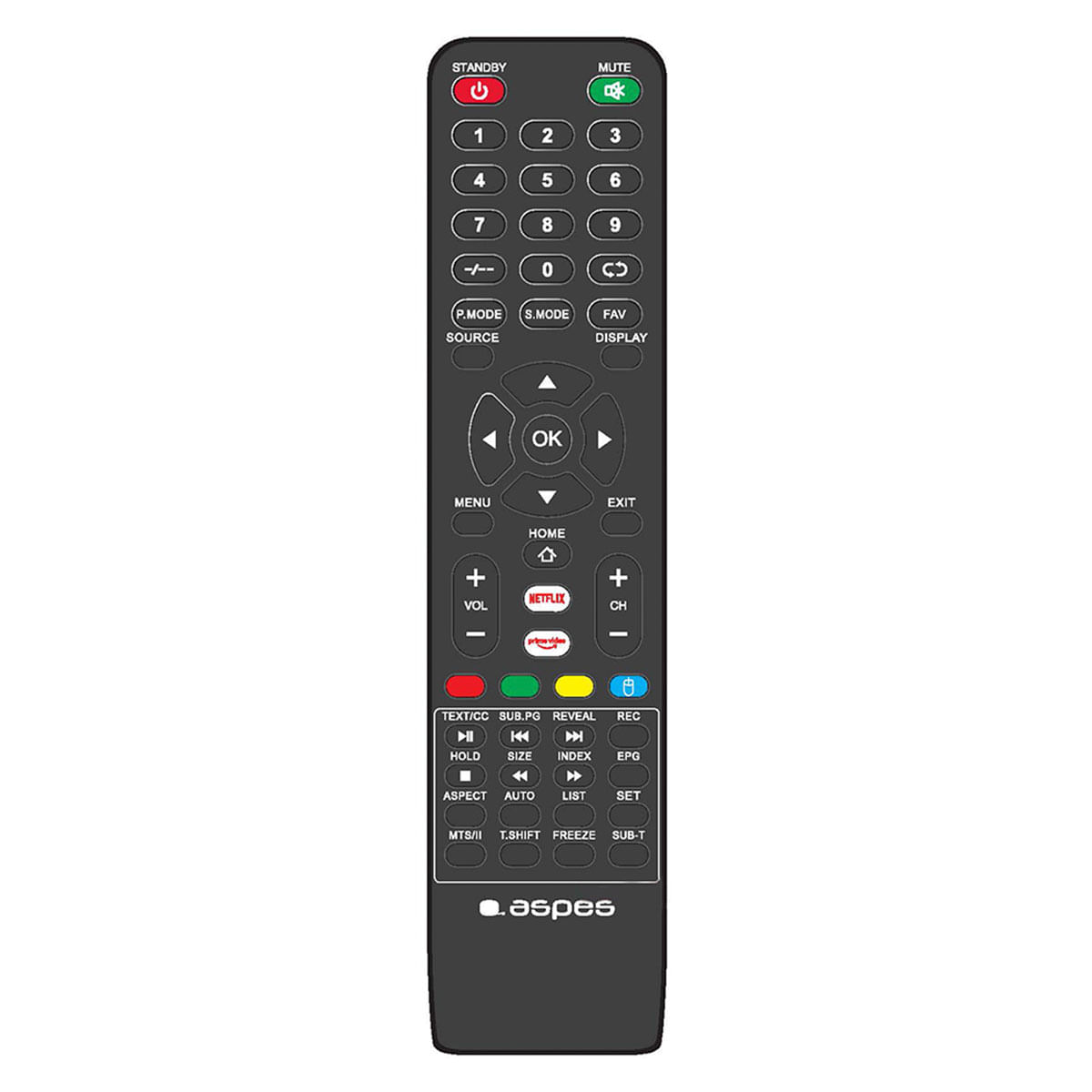 Televisor Smart TV Aspes ATV5500SM 55'' 4K UHD LED Android 11 F negro detalle mando
