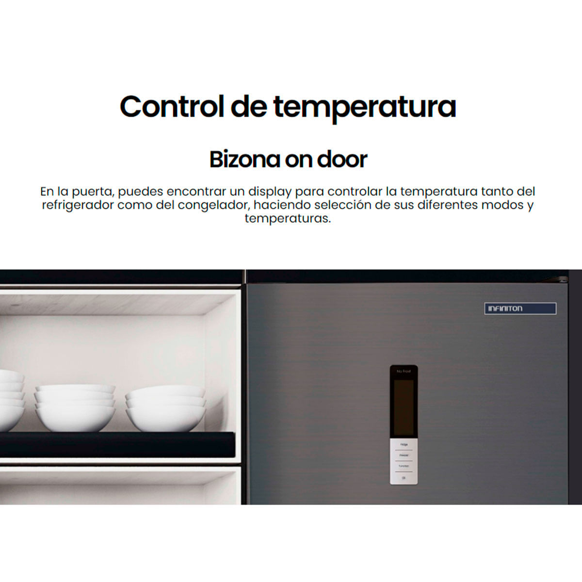 Frigorífico combi Infiniton FGC-215DG Total No Frost 356L control Bi-Zona E inox 200 cm características