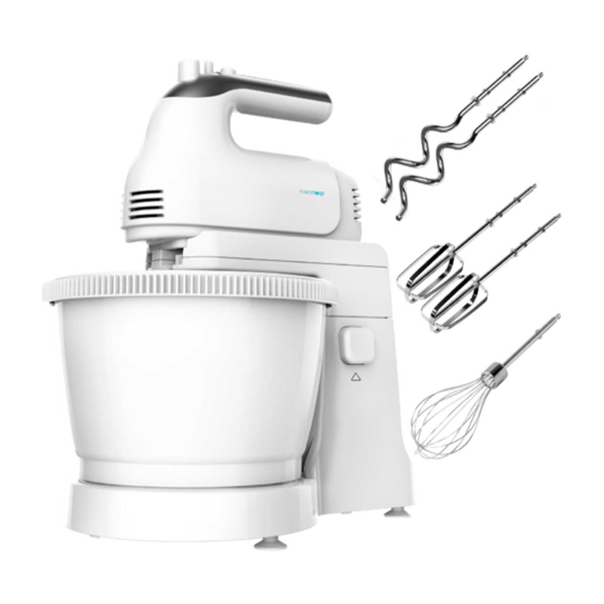 Batidora de varillas Cecotec PowerTwist 500 Gyro 500W con accesorios blanco detalle accesorios