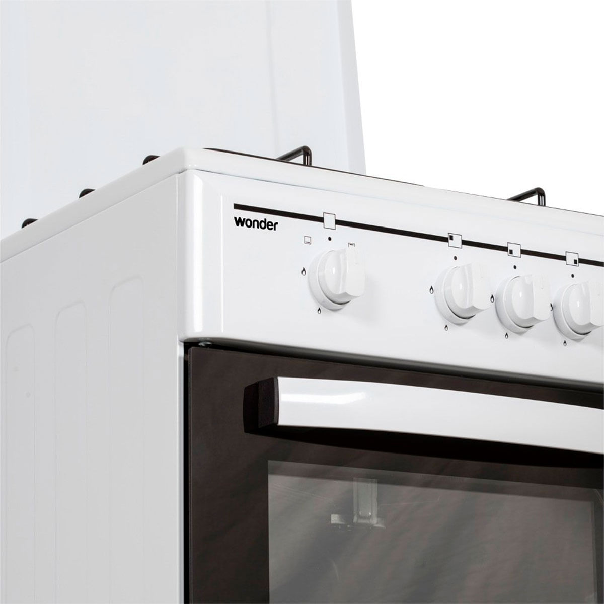 Cocina de gas con horno Wonder WKG4500TM 55L 4 fuegos con tapa blanco 50 cm ampliada
