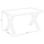 Mesa de comedor X-Loft rectangular diseño nórdico roble Nordish/blanco 76x160x90 cm medidas