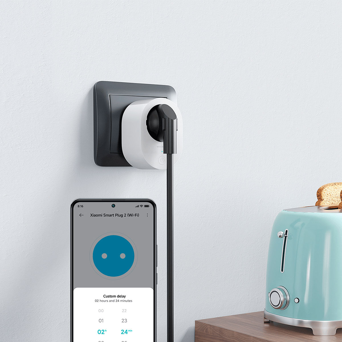 Enchufe inteligente Xiaomi Mi Smart Plug 2 WiFi blanco ambientada 3