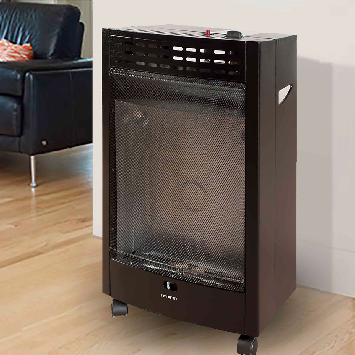 Estufa de gas Infiniton HBF-5205 4200W llama azul negro ambientada