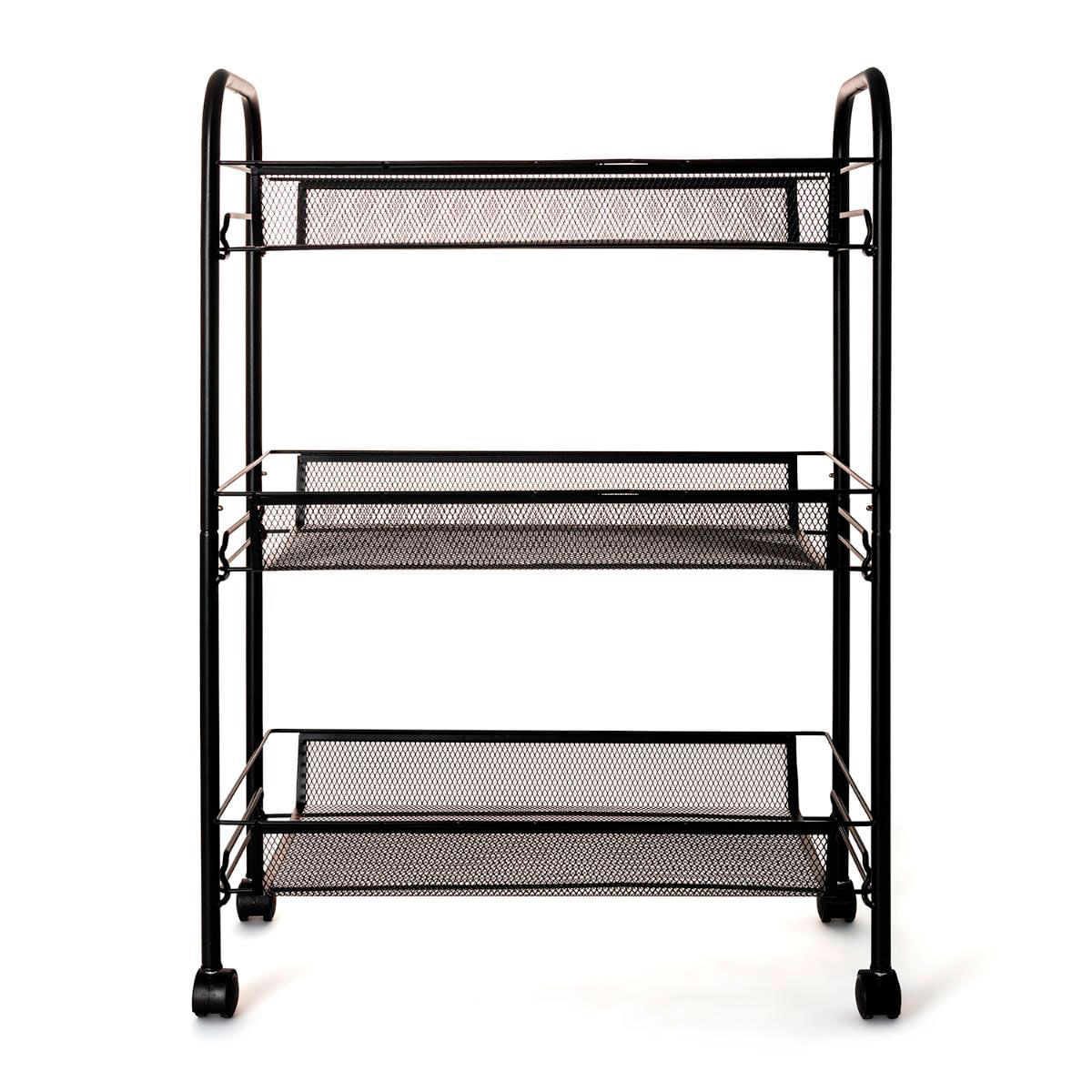 Carrito multiusos Garbo Quid 3 cestas negro 63x44x26 cm frontal
