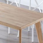 Mesa de comedor Génova fija roble Nordish 76x150x90 cm ampliada