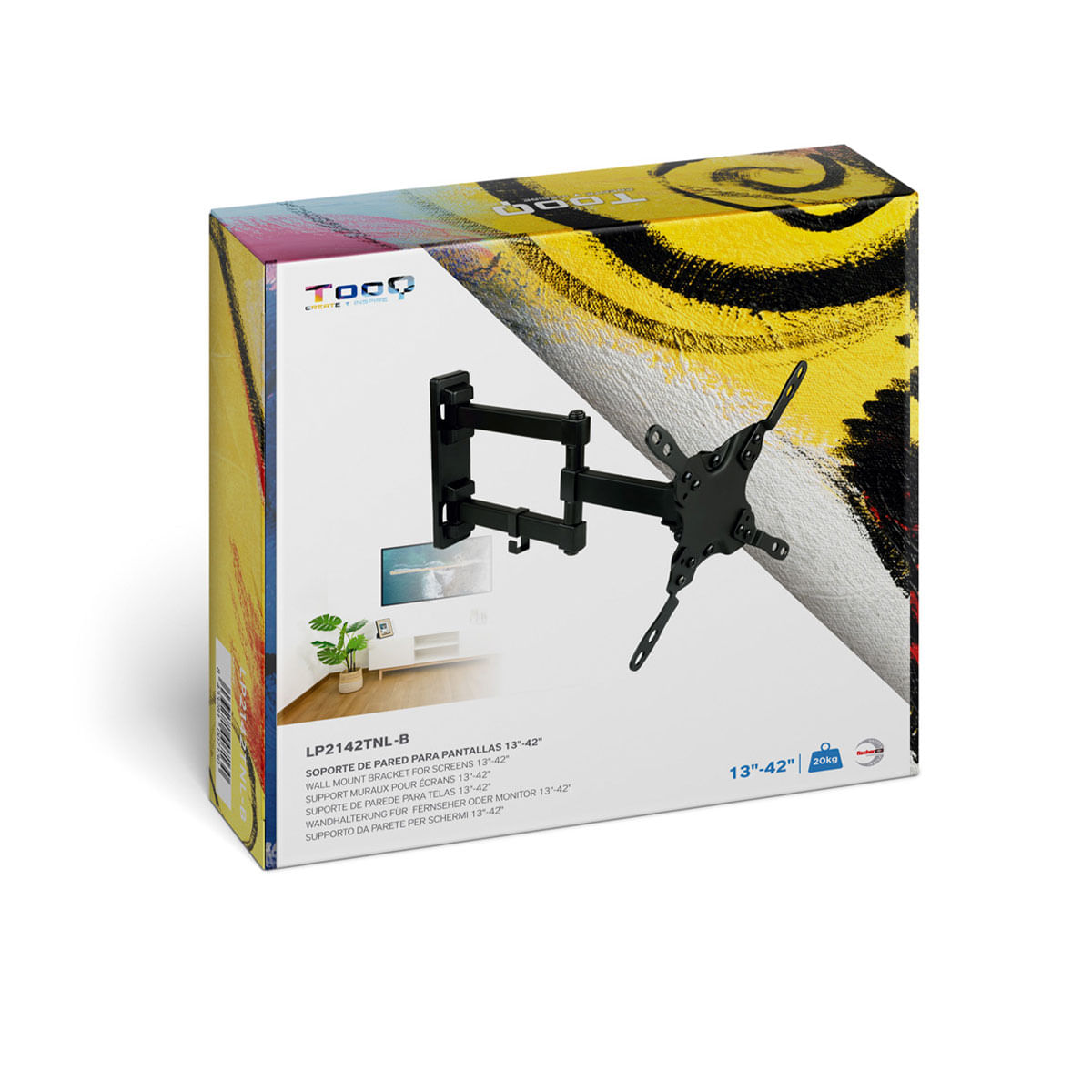 Soporte de TV TooQ LP2142TNL-B 13''-42'' inclinable y pivotable negro 10